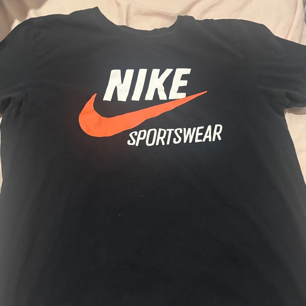 Nike Black Tee with Orange Swoosh